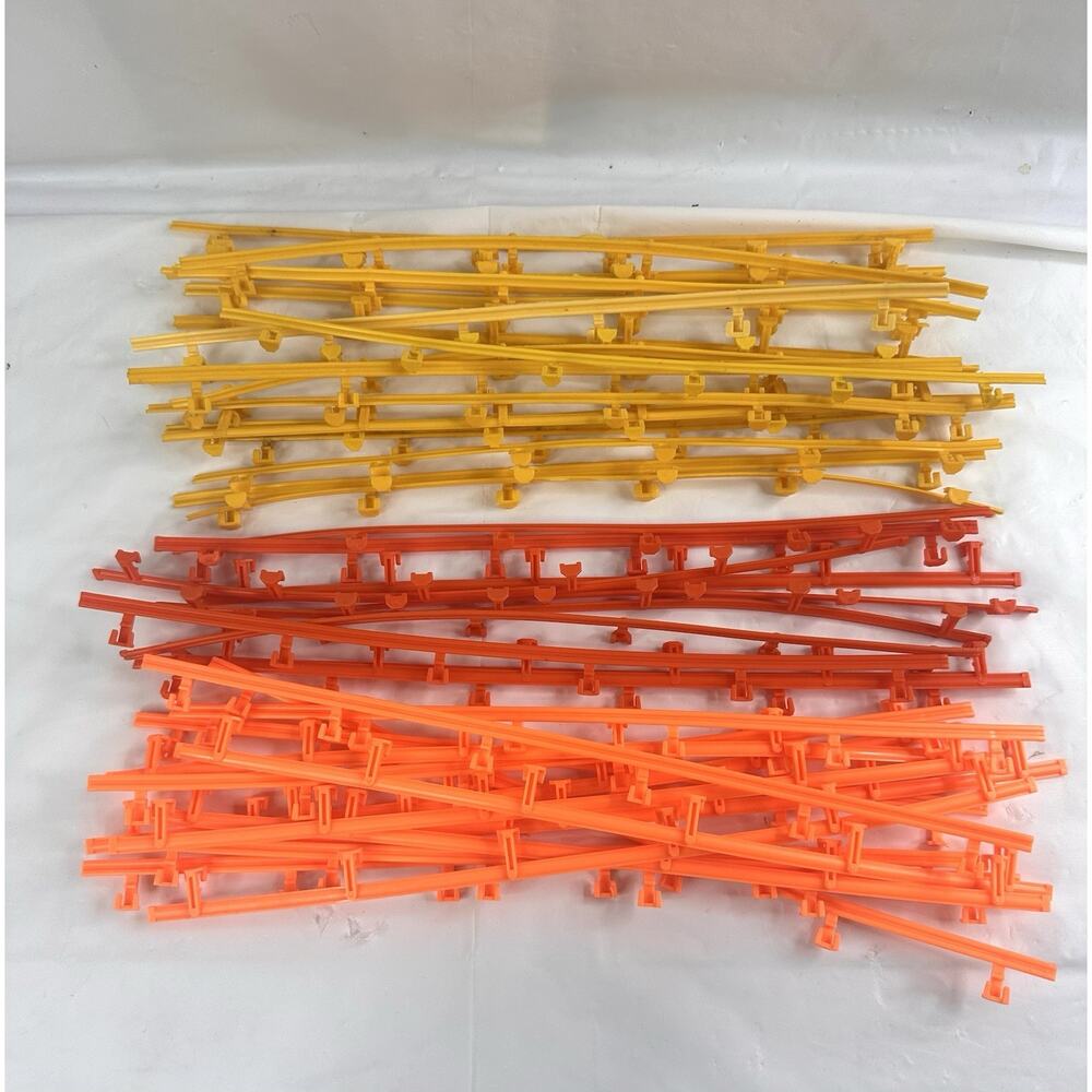 TOMY Aurora AFX Slot Car Yellow ORANGE Dark Orange TRACK GUARD RAILS 40+ Pieces